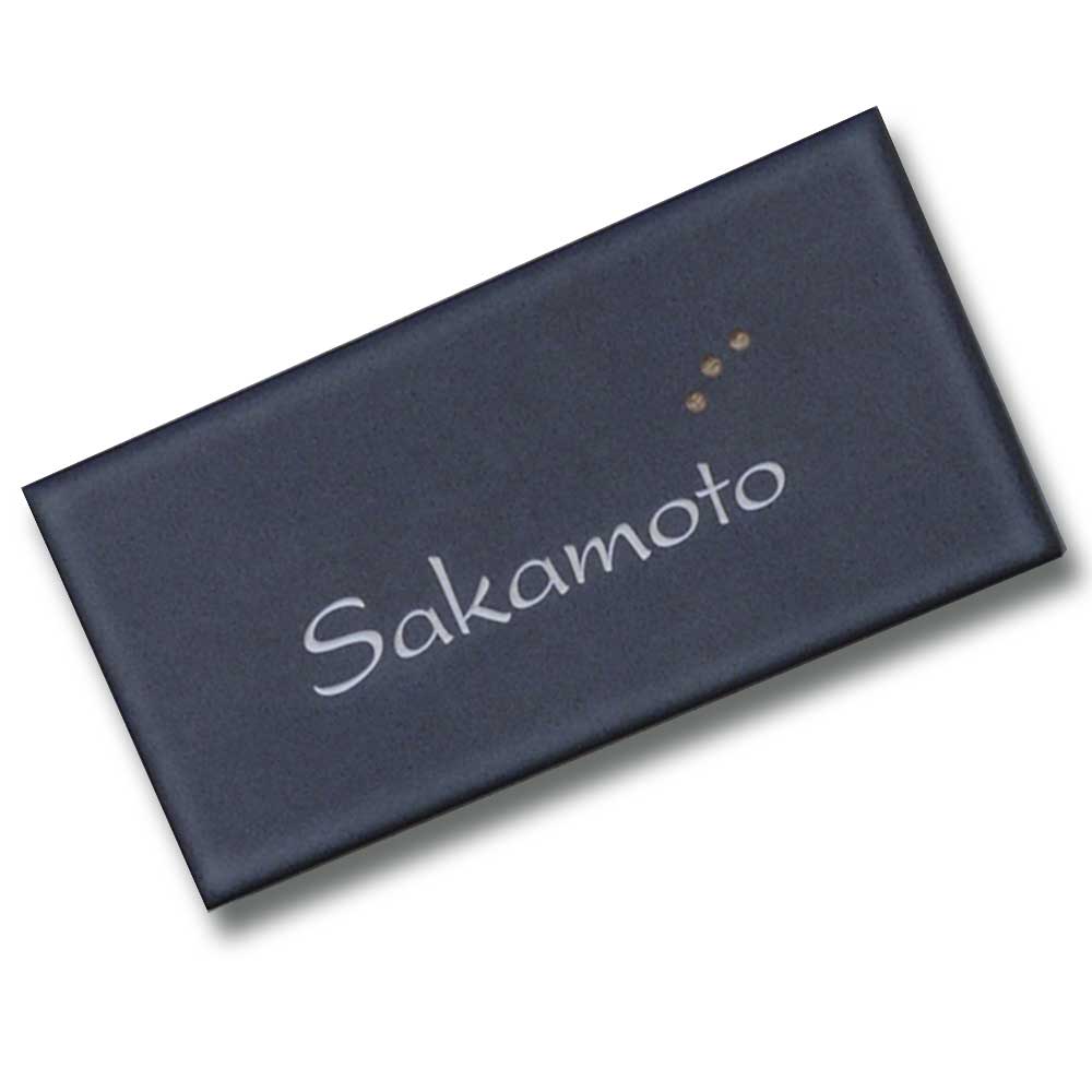 和モダンハーフタイル表札、艶消しマットグレー、シンプルなローマ字表記