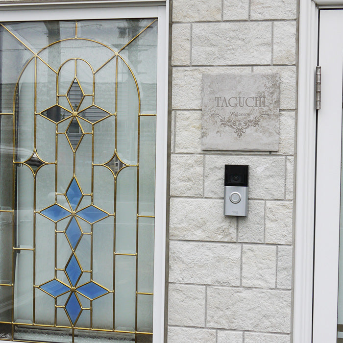 目立たない表札 タイル 彫刻 無塗装 おしゃれ 200角 CARV-200