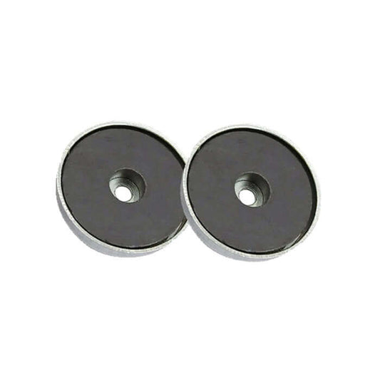 2個セットのキャップ付フェライト磁石、サイズφ32×厚み7mm、表札取り付け用のマグネット